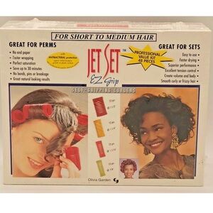 VTG JET SET EZ Grip 48 Pc Self Gripping PRO Curler Kit Set Olivia Garden NEW.